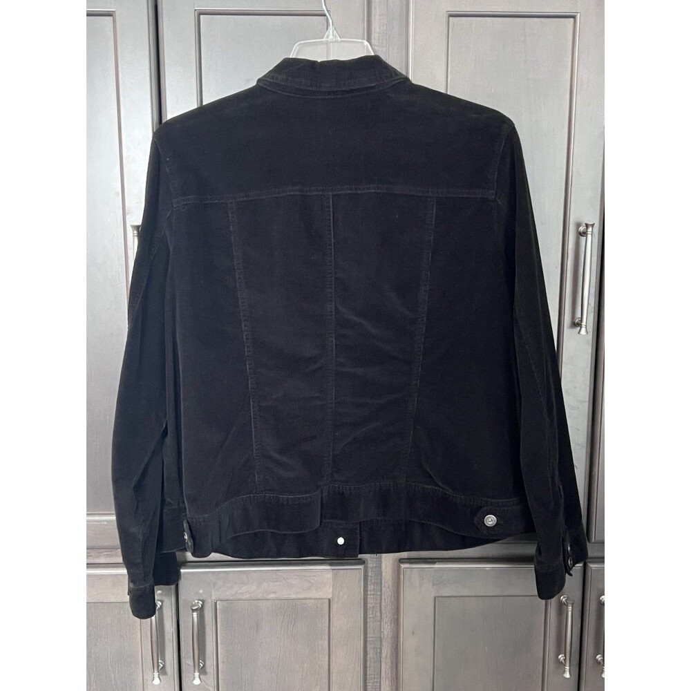 St John’s Bay Black Corduroy Trucker Jacket Women’s Plus Size 2X Button Stretch - Picture 9 of 10
